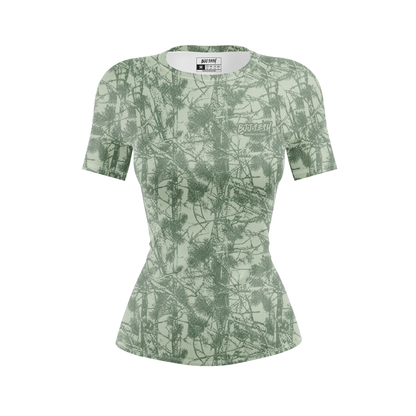 Green Forest Camo Women's BJJ Rash Guard