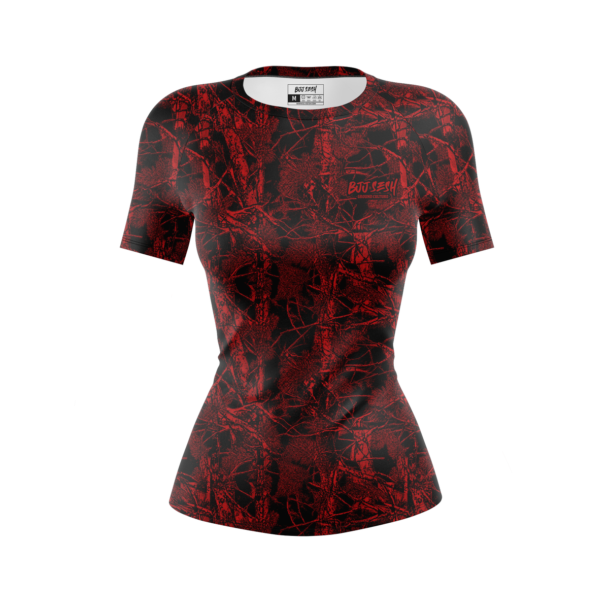 Red Forest Camo Women's BJJ Rash Guard
