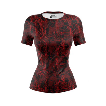 Red Forest Camo Women's BJJ Rash Guard