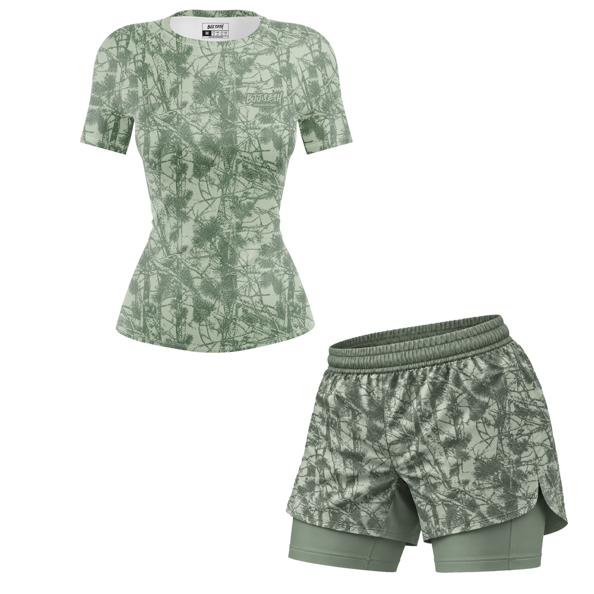 Green Forest Camo Women's BJJ Rash Guard