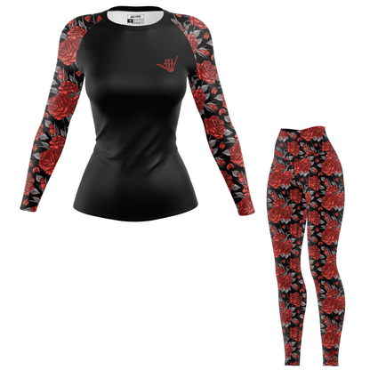 Red Death Rose Women's BJJ Rash Guard