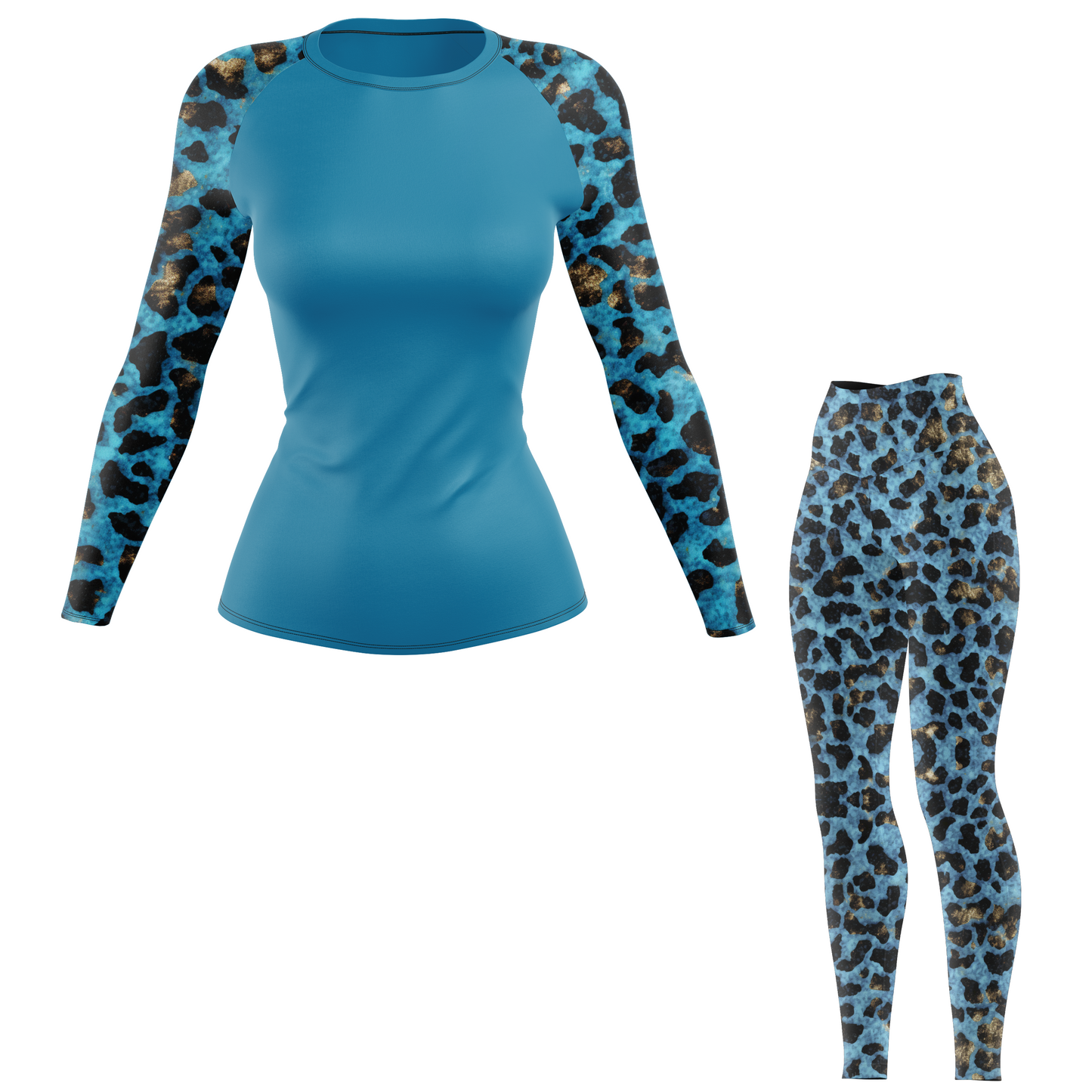 Blue Leopard Women's BJJ Rash Guard