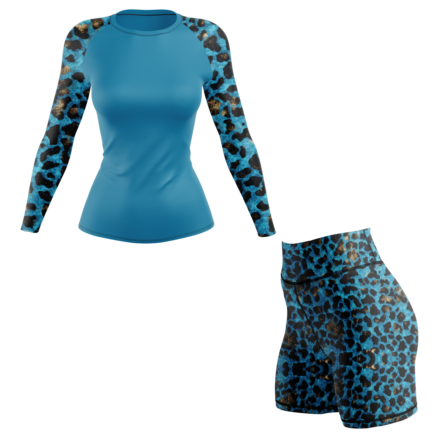 Blue Leopard Women's BJJ Rash Guard
