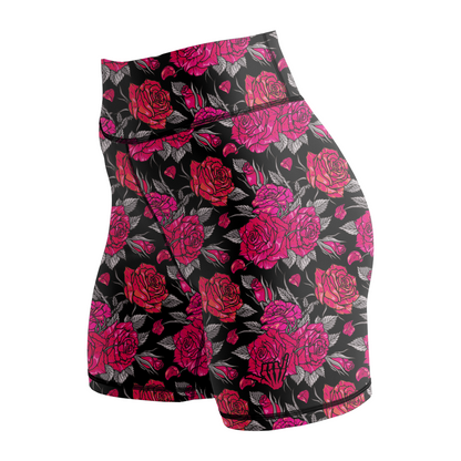 Pink Death Rose Women's BJJ Rash Guard - Short Sleeve
