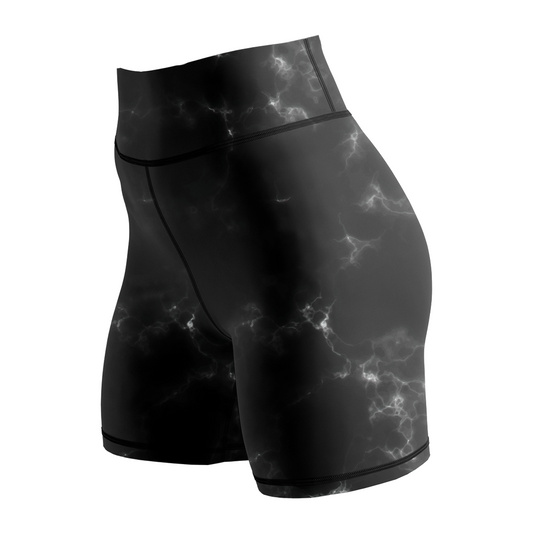 Black Marble Lightning Women's BJJ Spats Shorts