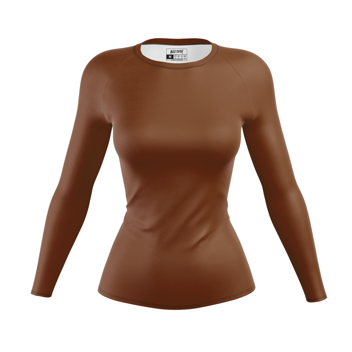 Plain Brown Women's BJJ Rash Guard