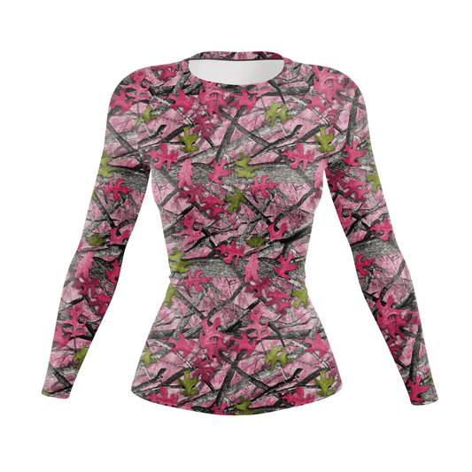 Pink Camo Tree Women's BJJ Rash Guard