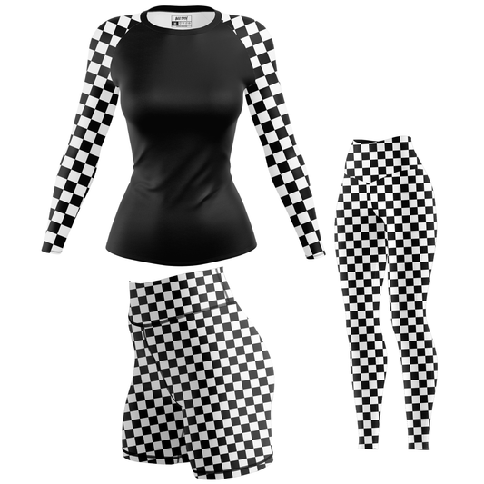 Checkered Women's BJJ Rash Guard