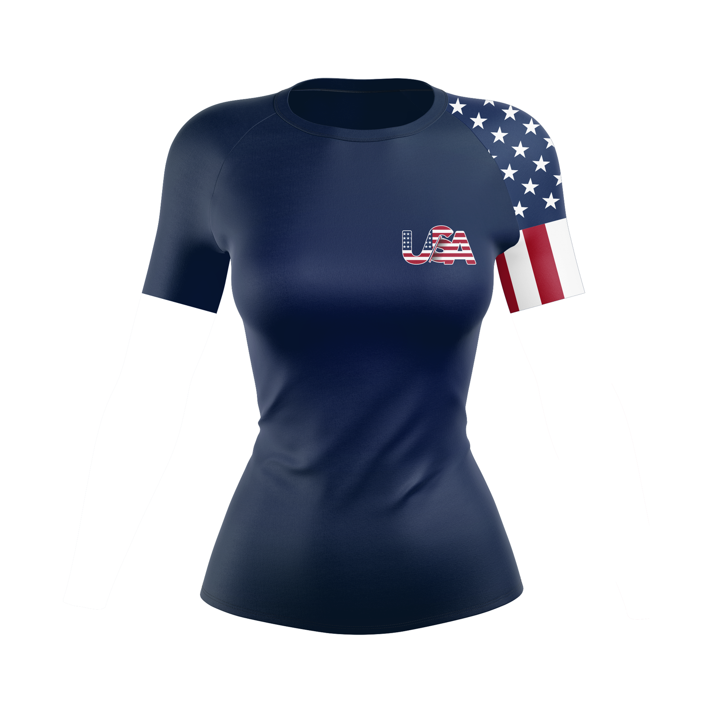 United States Women's BJJ Rash Guard - Short Sleeve