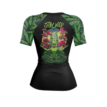 Galactic Mushroom Women's BJJ Rash Guard - Short Sleeve