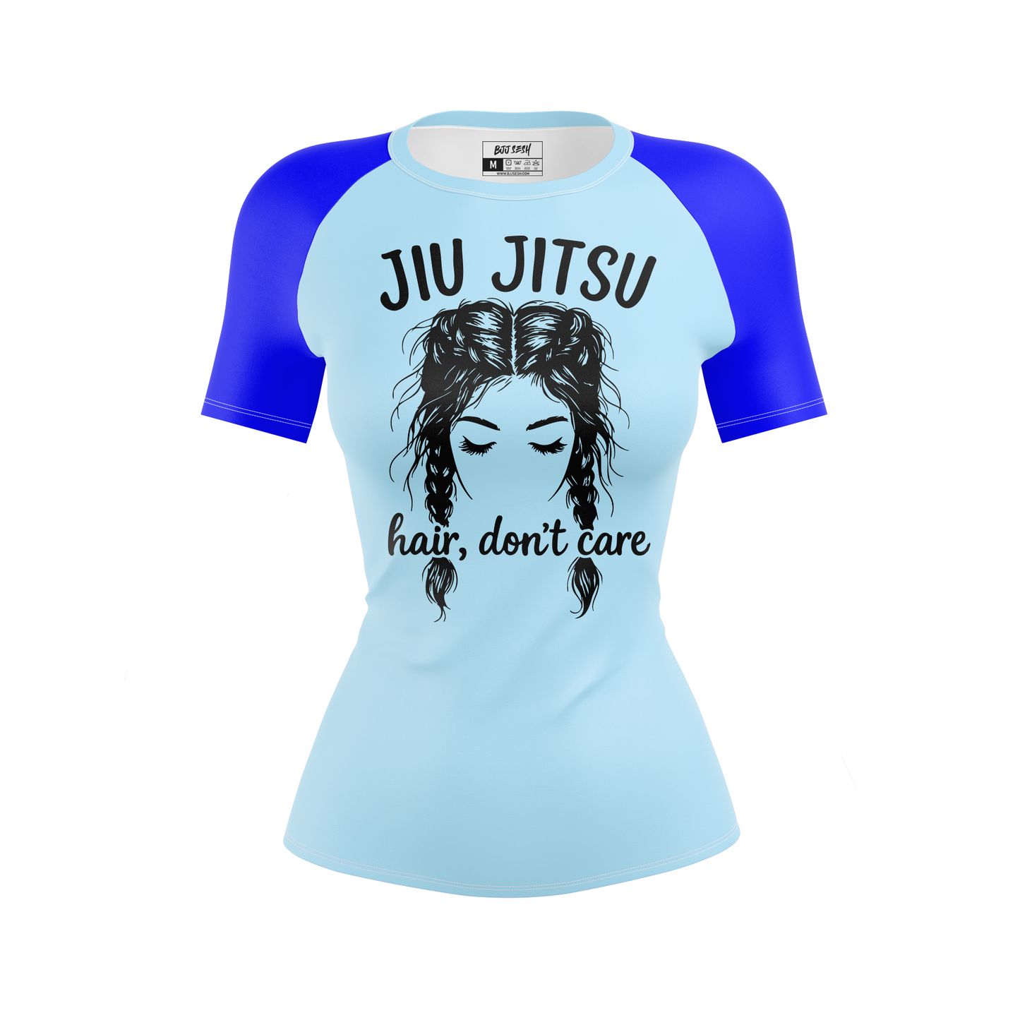 Jiu Jitsu Hair Don't Care Women's BJJ Rash Guard - Short Sleeve