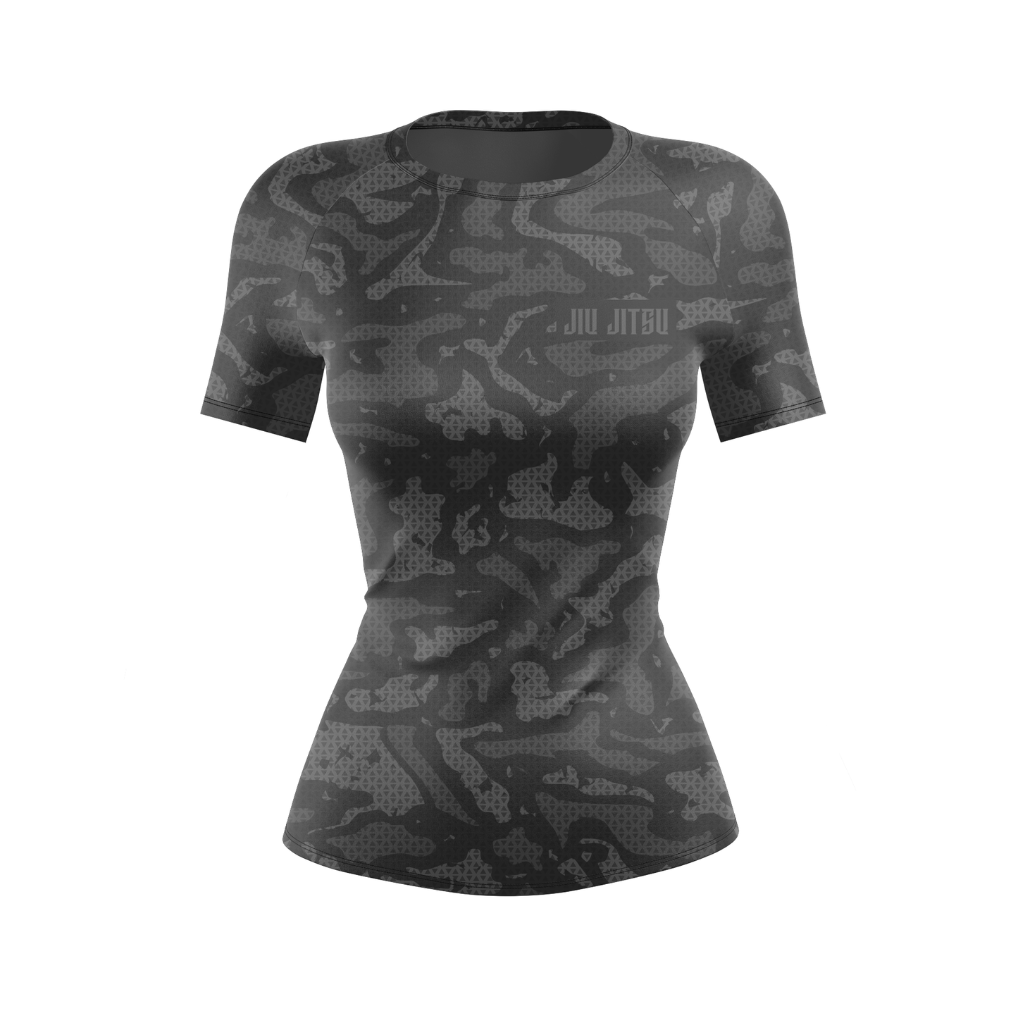 Jiu Jitsu Grey Camo Women's BJJ Rash Guard - Shortsleeve