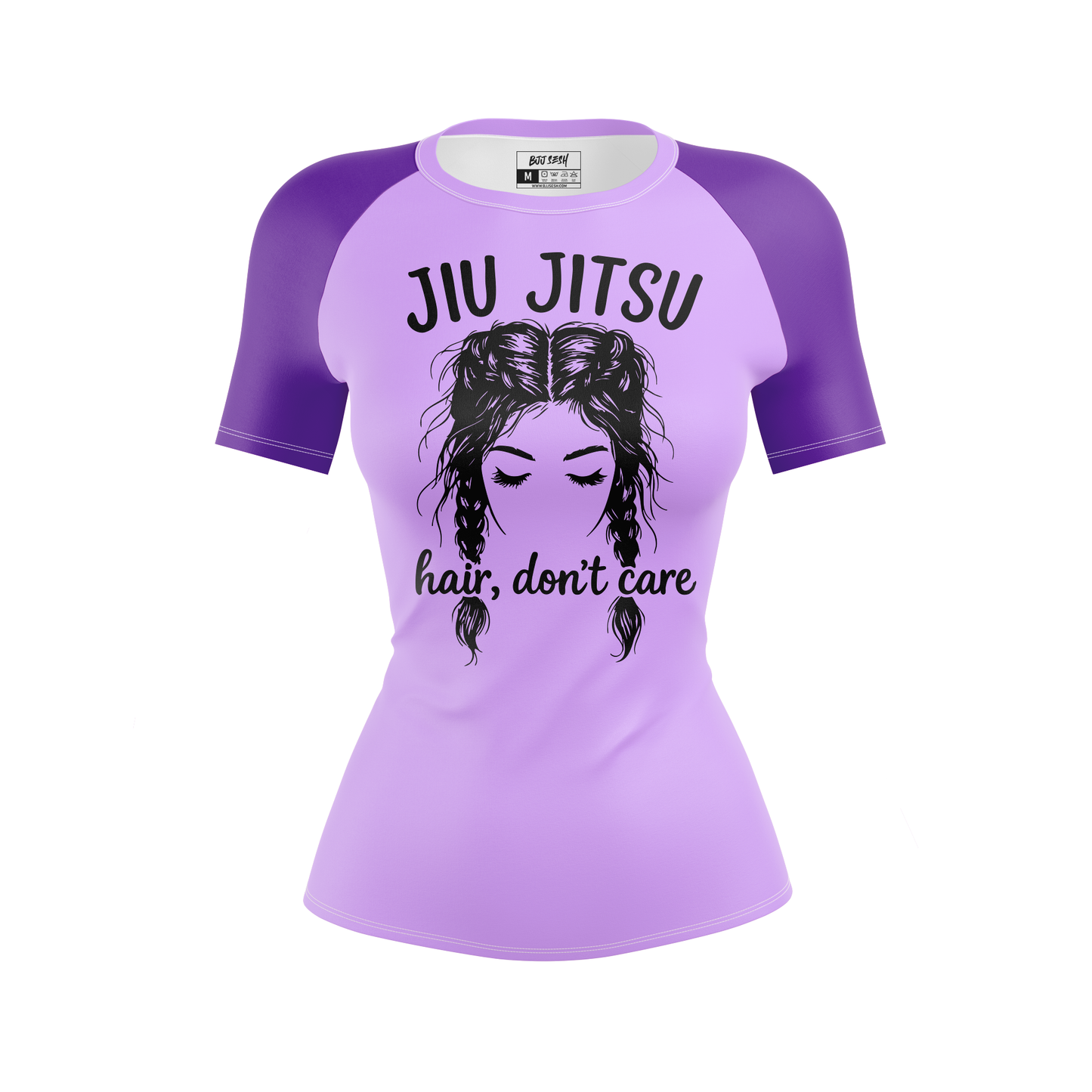 Jiu Jitsu Hair Don't Care Women's BJJ Rash Guard - Short Sleeve