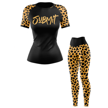 Leopard Submit Women's BJJ Rash Guard - Short Sleeve