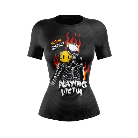 Playing Victim Women's BJJ Rash Guard - Shortsleeve
