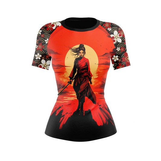 Dark Cherry Women's BJJ Rash Guard - Shortsleeve