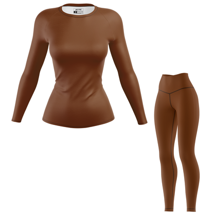 Plain Brown Women's BJJ Rash Guard
