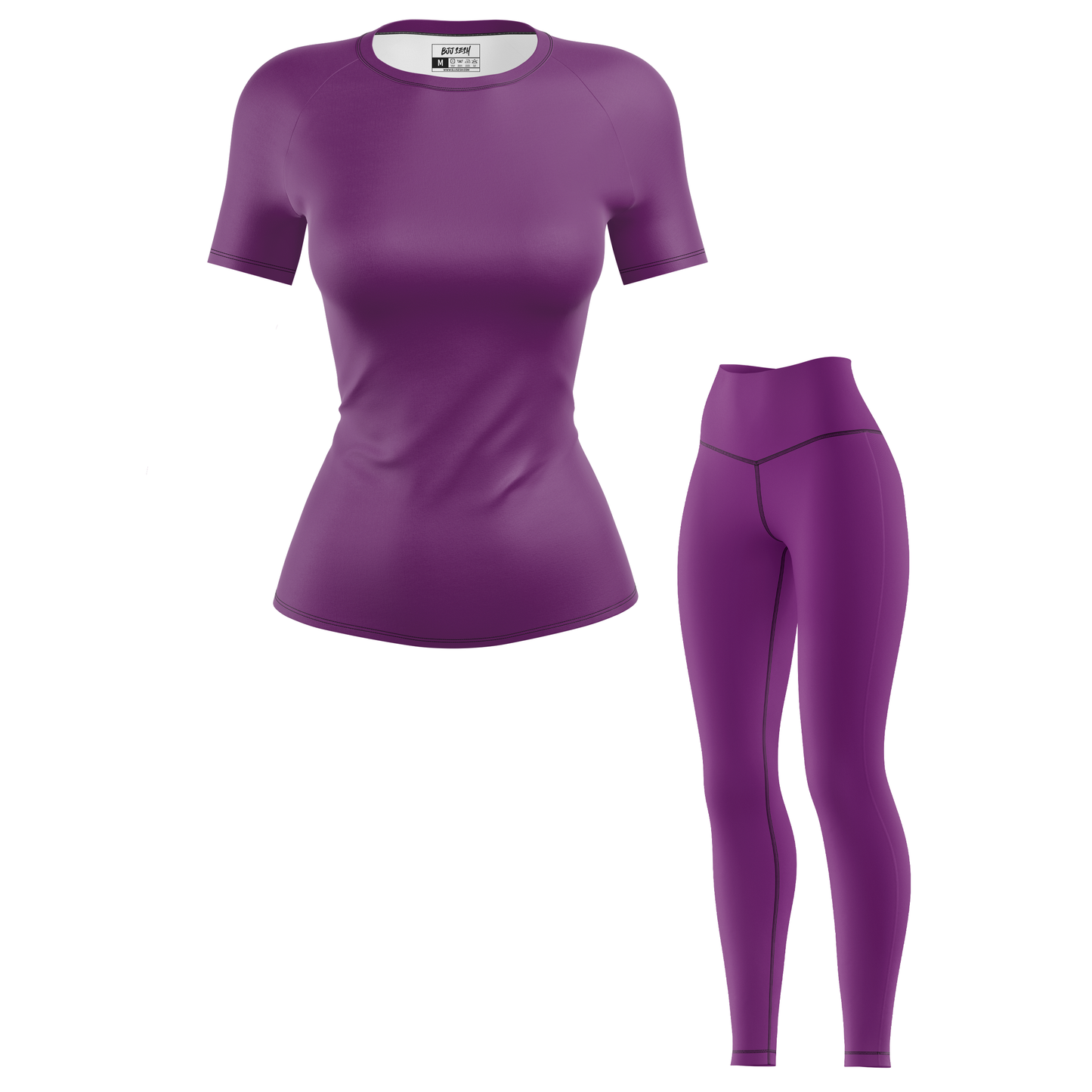 Plain Purple Women's BJJ Rash Guard - Short Sleeve