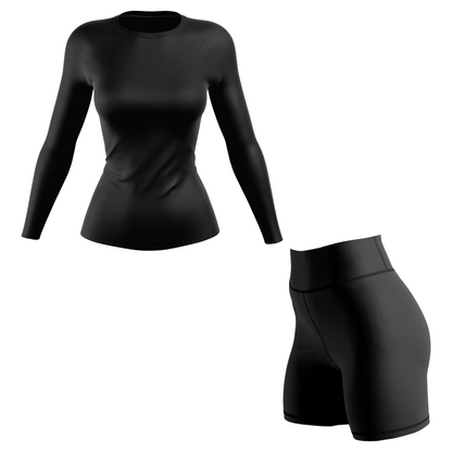 Plain Black Women's BJJ Spats Shorts