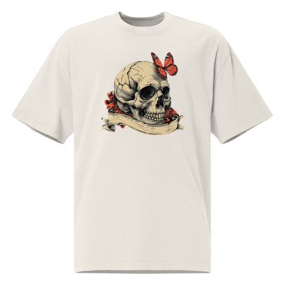 Skull & Butterfly - Oversized faded t-shirt